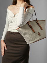 Sac Port� �paule Camargue Cuir Etrier Beige camargue ECAM168L-vue-porte