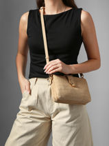 Sac Bandouli�re Equestre Croco Cuir Etrier Beige equestre croco EECQ0143-vue-porte